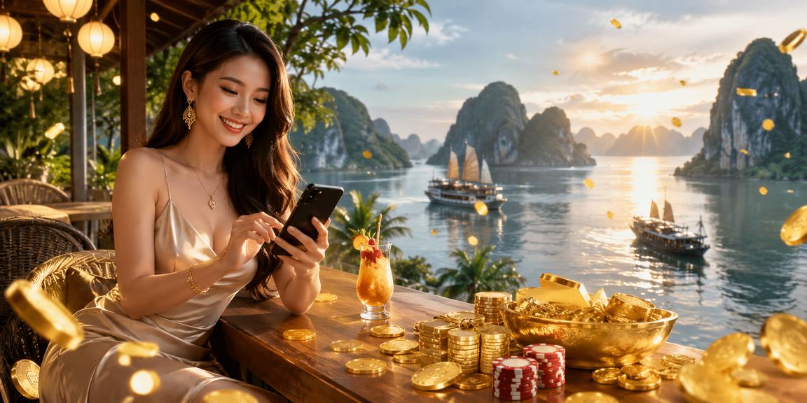 Cảnh quay trải nghiệm chơi xổ số trực tuyến tại Hạ Long